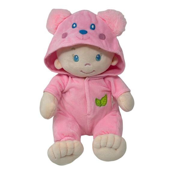 June Garden 12" Sweet Dolly Frida Stuffed Ultra Soft Baby Bear Doll Pink Outfit - Picture 2 of 16